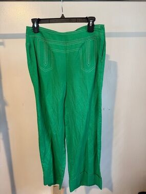 Karl Lagerfeld Green Wide-Leg Trousers-PETITE 6